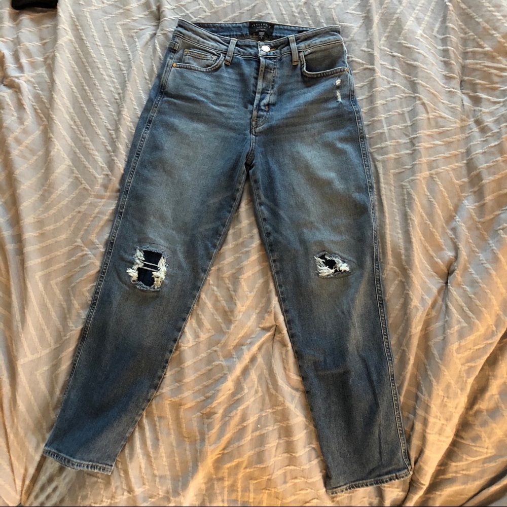 Sanctuary High Rise Straight Ripped Jeans